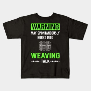 Green Warning Weaving Weaver Kids T-Shirt